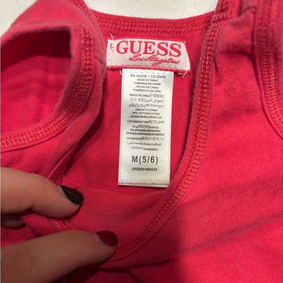 🔮 Guess Red Sleeveless Romper with Belt - Picture 2 of 2